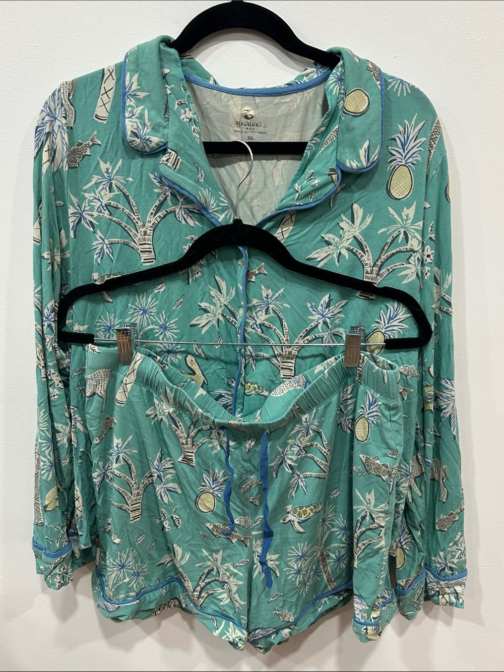 Spartina 449 Green Tropical Print Pajama Set